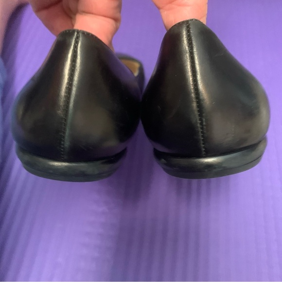 Prada black leather ballet flats buckle leopard 37.5 - Picture 7 of 8